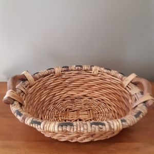 Vintage Ratan wicker and wood Basket